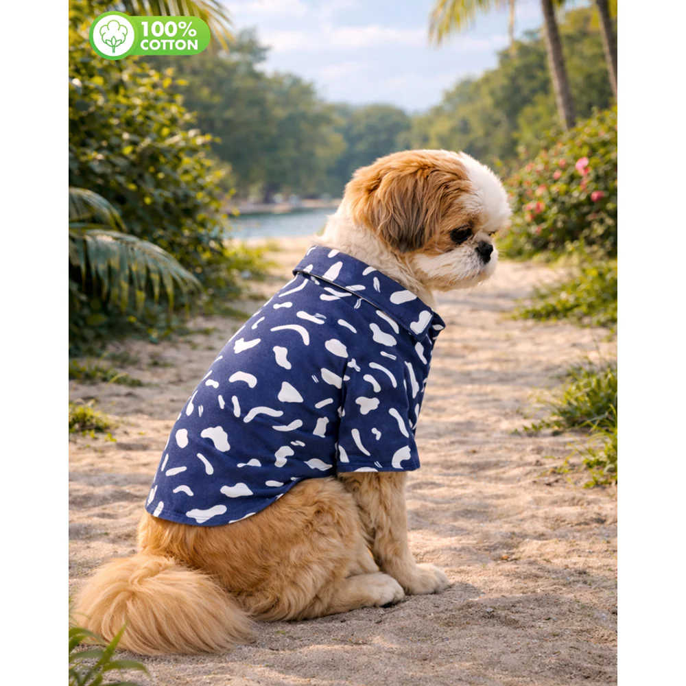 15 Furries Abstract Cotton Shirts for Dogs (Navy Blue) - Image 2