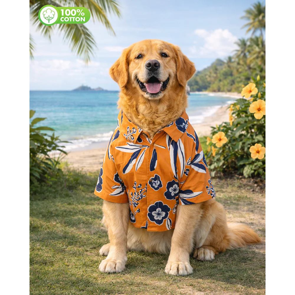 15 Furries Floral Cotton Shirts for Dogs (Rust Orange) - Image 2