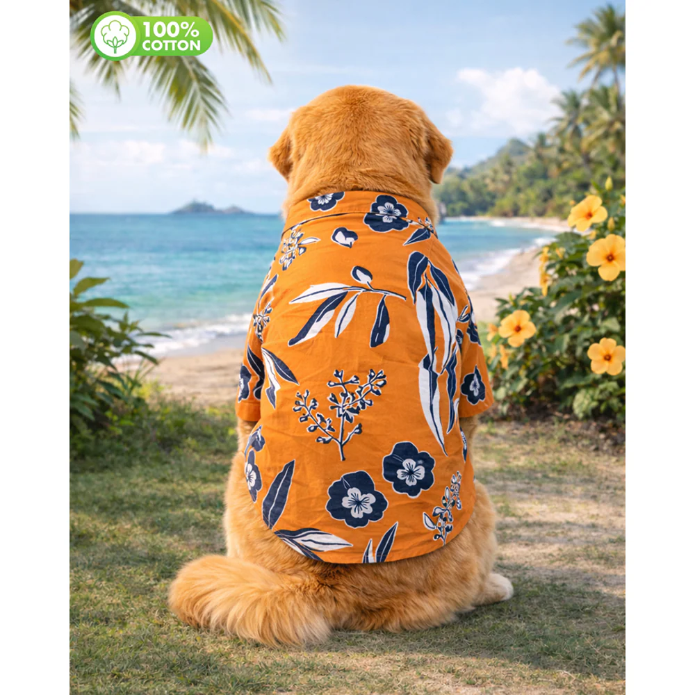 15 Furries Floral Cotton Shirts for Dogs (Rust Orange) - Image 4