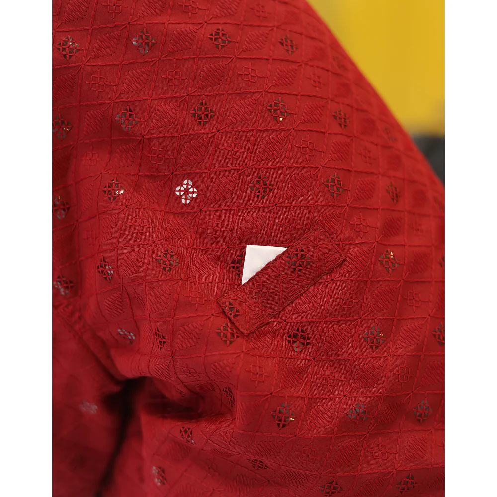 15 Furries Sherwani for Dogs (Red) - Image 3