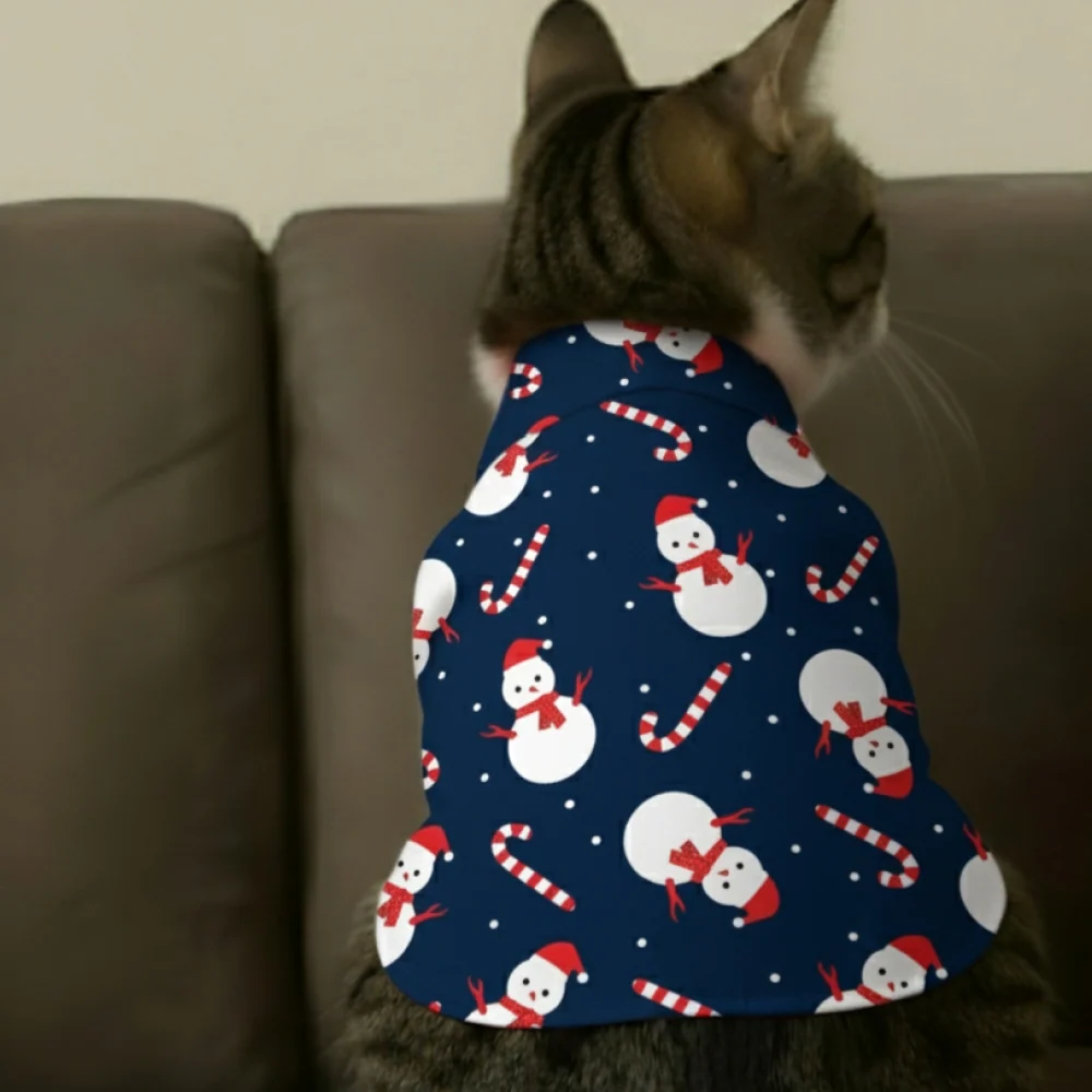 15 Furries Snowman Shirts for Cats(Dark Blue) - Image 4
