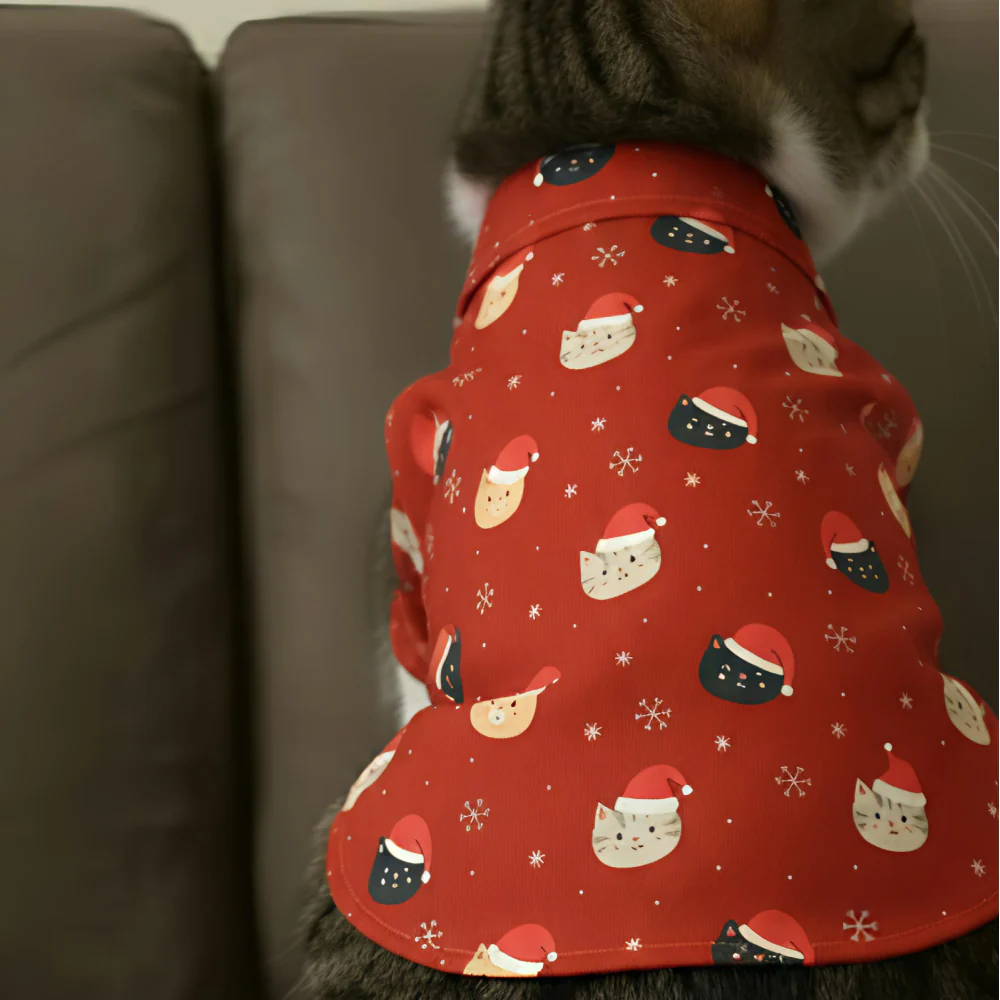 15 Furries Snowy Shirts for Cats (Red) - Image 4