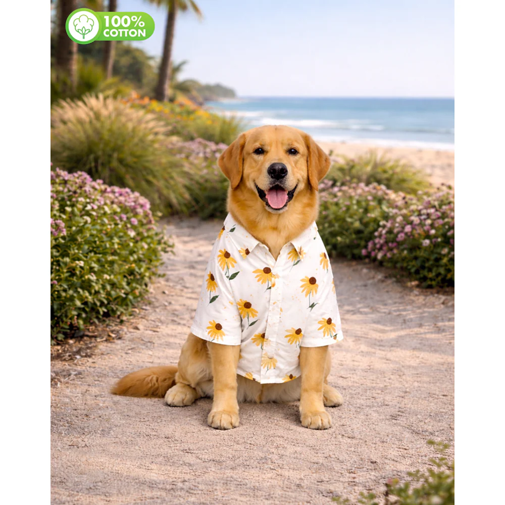 15 Furries Sunflower Printed Cotton Shirts for Dogs (Yellow) - Image 2