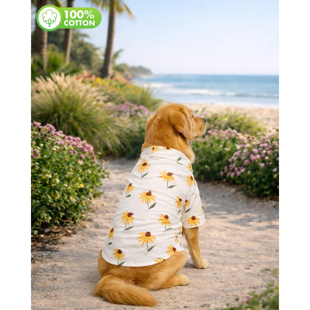 15 Furries Sunflower Printed Cotton Shirts for Dogs (Yellow) - Image 3