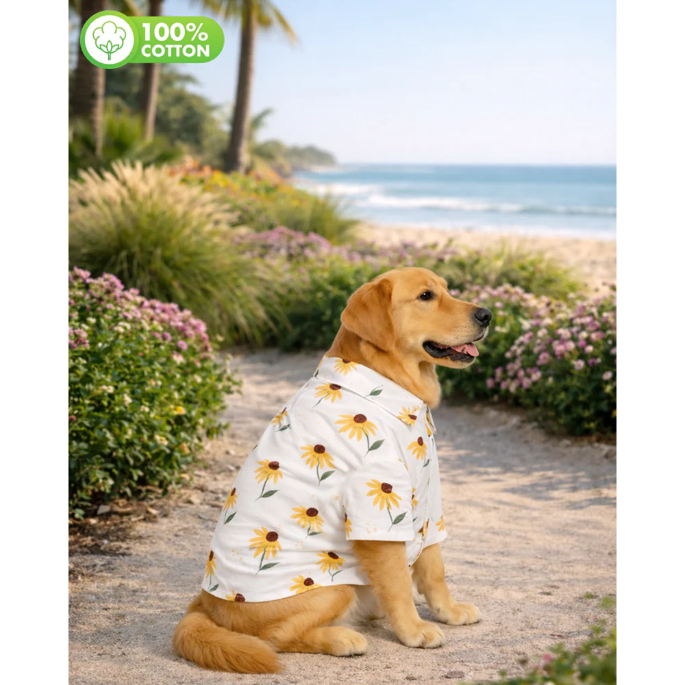 15 Furries Sunflower Printed Cotton Shirts for Dogs (Yellow) - Image 4