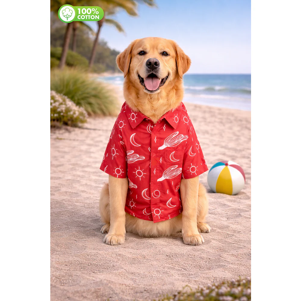 15 Furries Universe Printed Cotton Shirts for Dogs (Red)