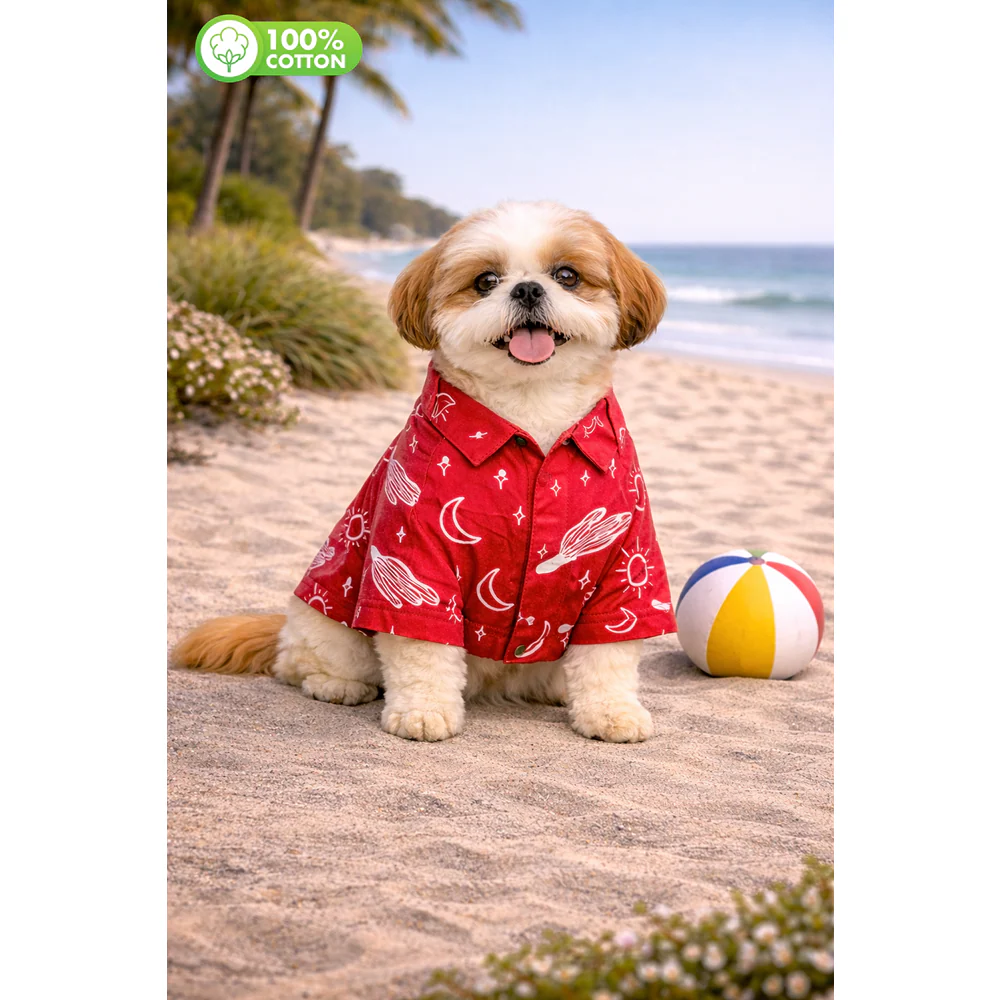 15 Furries Universe Printed Cotton Shirts for Dogs (Red) - Image 2