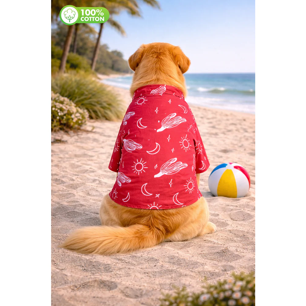 15 Furries Universe Printed Cotton Shirts for Dogs (Red) - Image 4