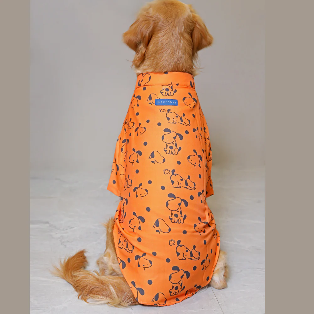 15buttons Orange Snoopy Shirt for Dogs - Image 4
