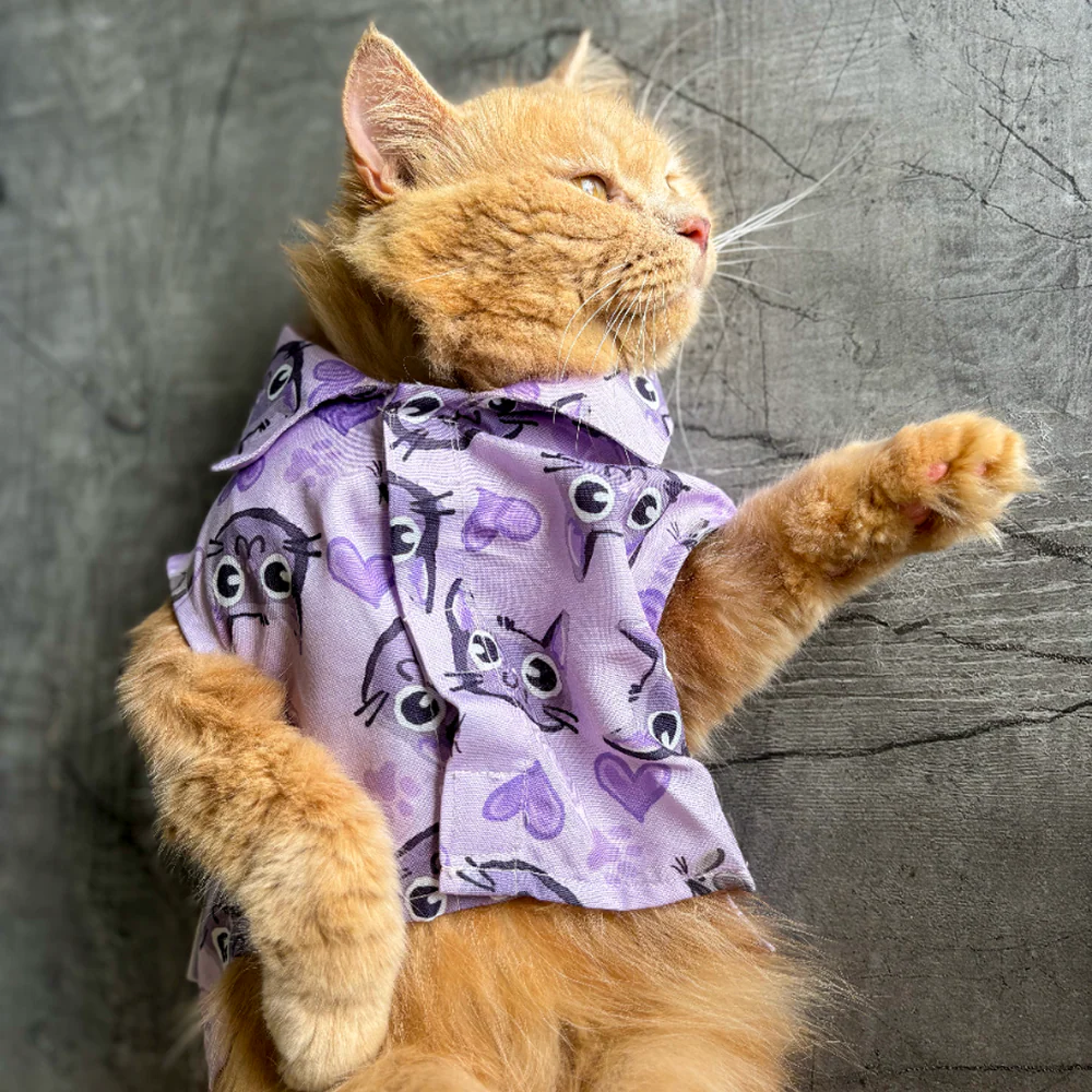 15 Furries Purple Meow Shirt for Cats (Purple) - Image 12