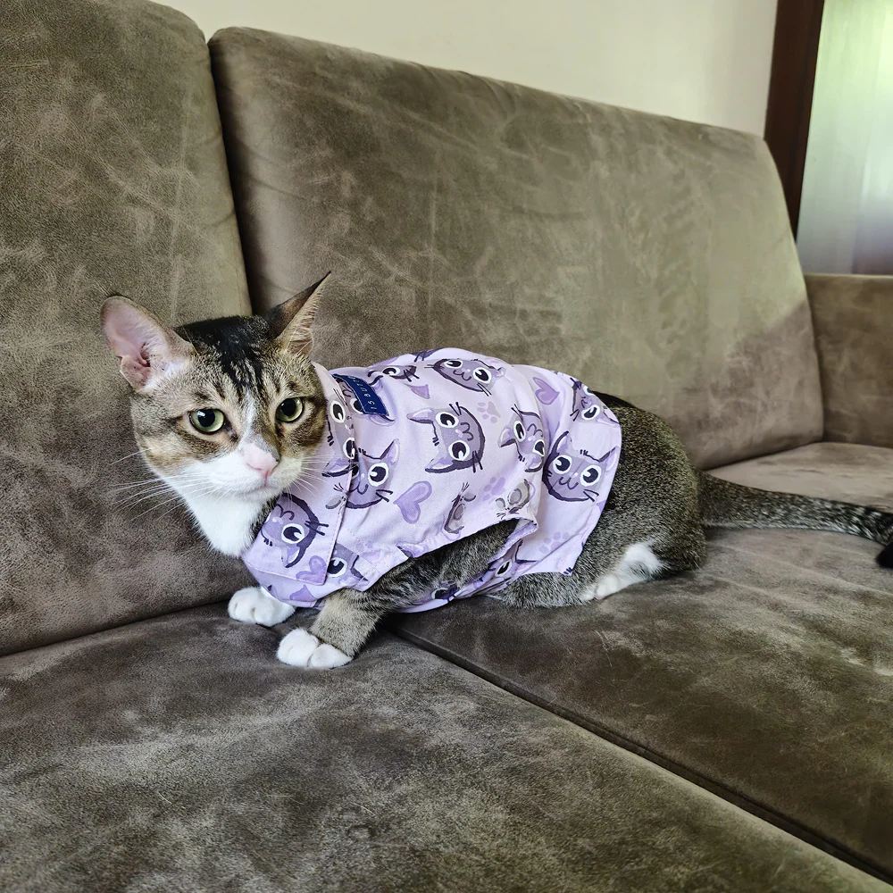 15 Furries Purple Meow Shirt for Cats (Purple) - Image 13