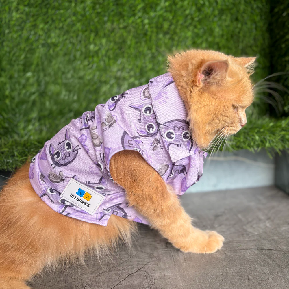 15 Furries Purple Meow Shirt for Cats (Purple) - Image 3