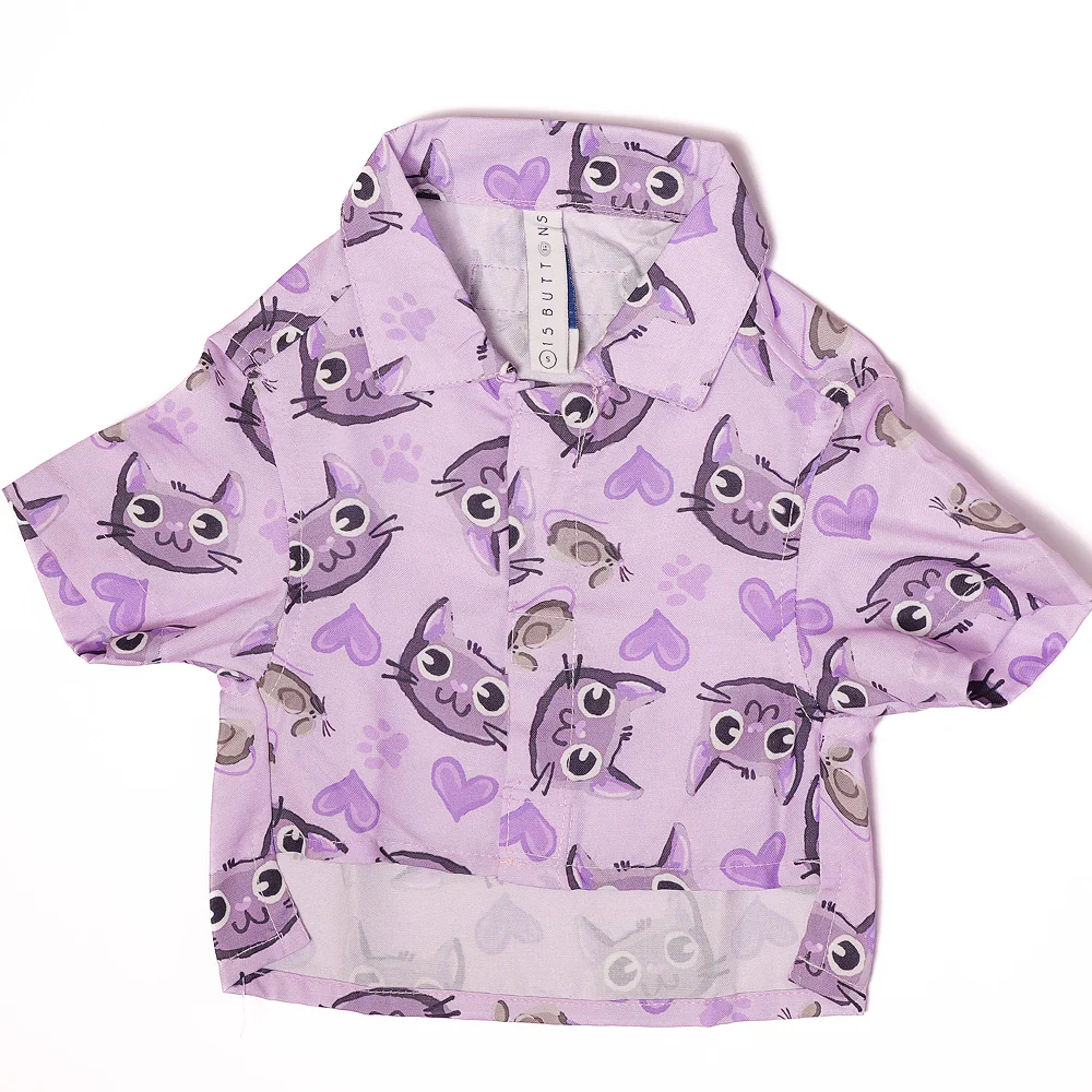15 Furries Purple Meow Shirt for Cats (Purple) - Image 4