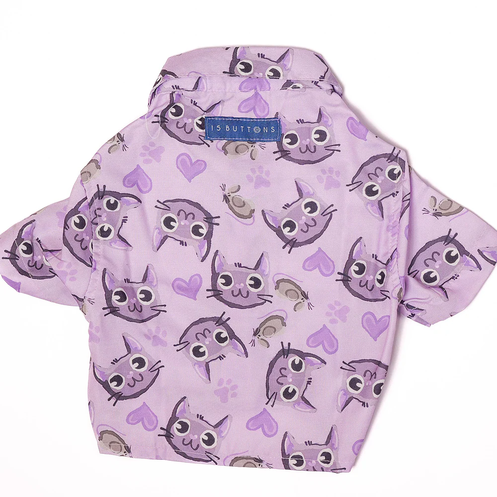 15 Furries Purple Meow Shirt for Cats (Purple) - Image 8