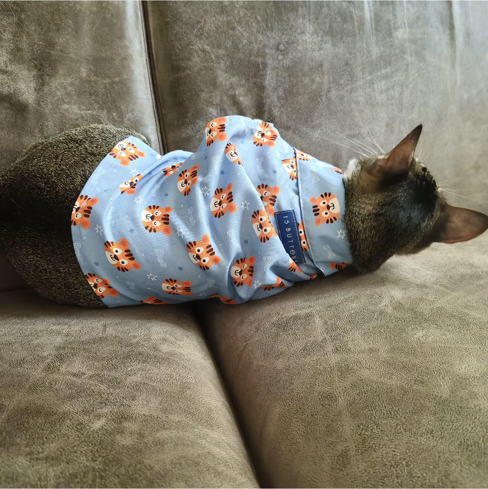 15 Furries Tiger Shirt for Cats (Orange and Blue) - Image 11