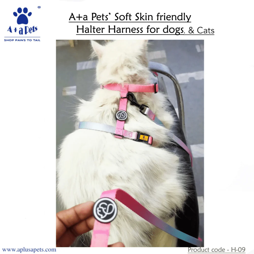 A Plus A Pets Skin Friendly Gradient Design Harness for Dogs and Cats (Pink) - Image 4