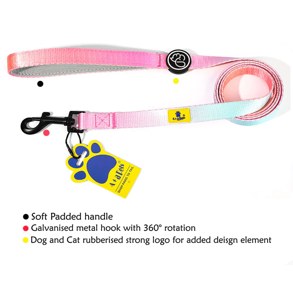 A Plus A Pets Skin Friendly Gradient Design Leash for Dogs (5ft, Pink) - Image 3