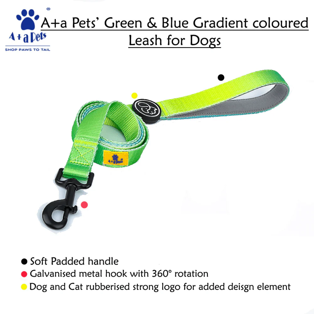 A Plus A Pets Skin Friendly Gradient Design Leash for Dogs (5ft, Green) - Image 3