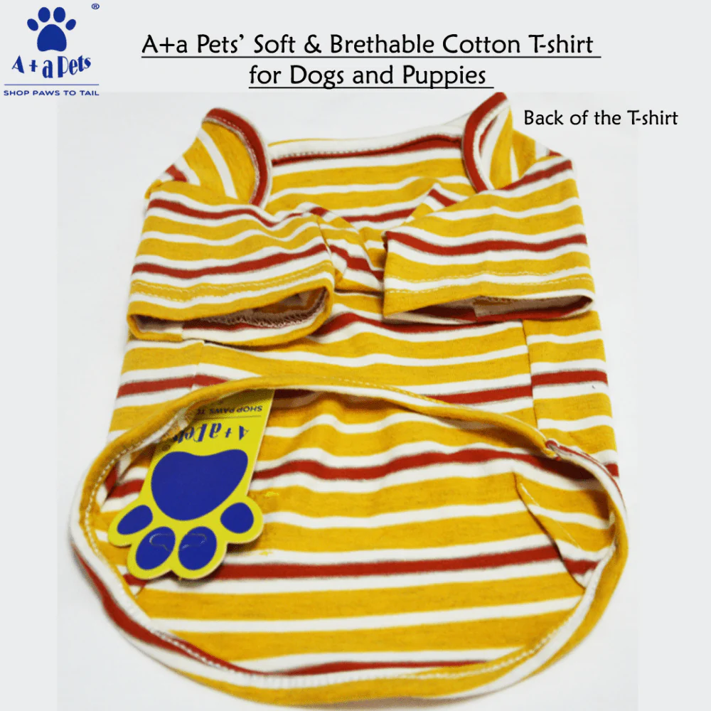 A Plus A Pets Soft Cotton T Shirts for Dogs (Yellow) - Image 4