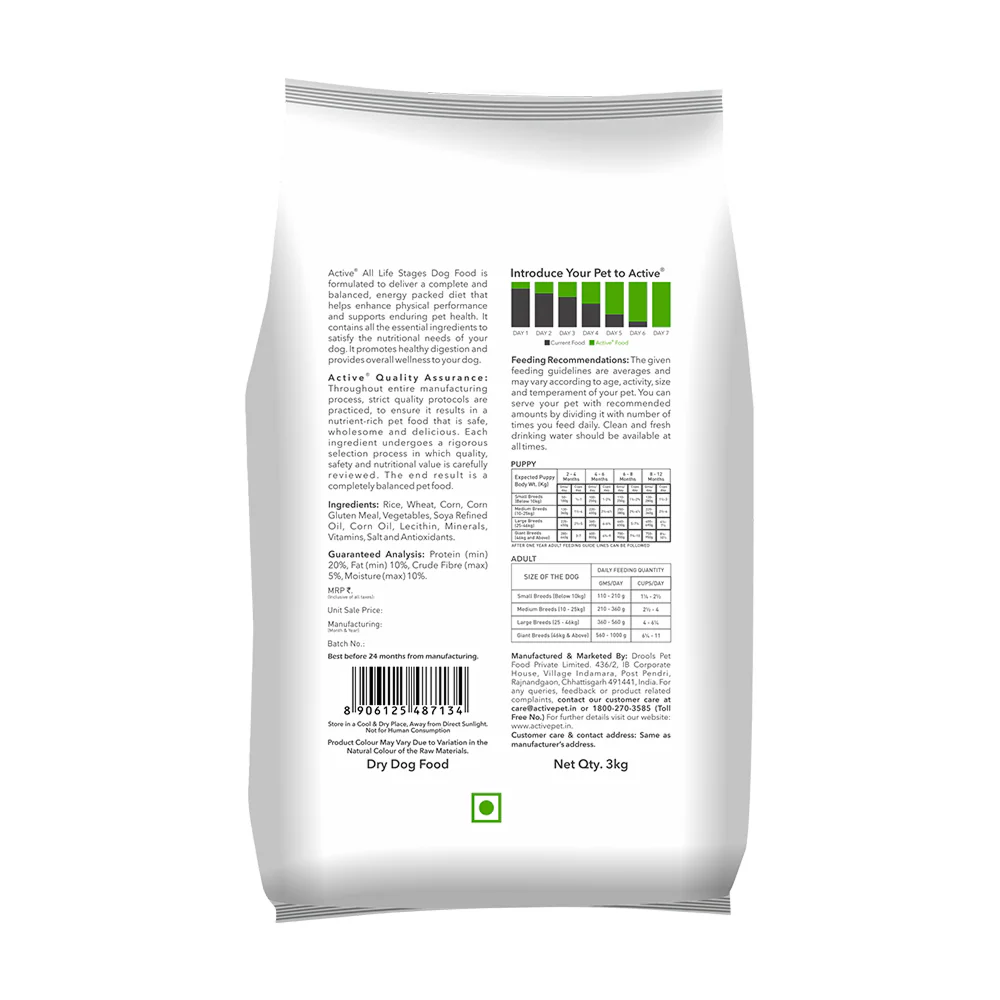 Active All Breed 100% Veg Dog Dry Food (Buy 1 Get 1) - Image 7