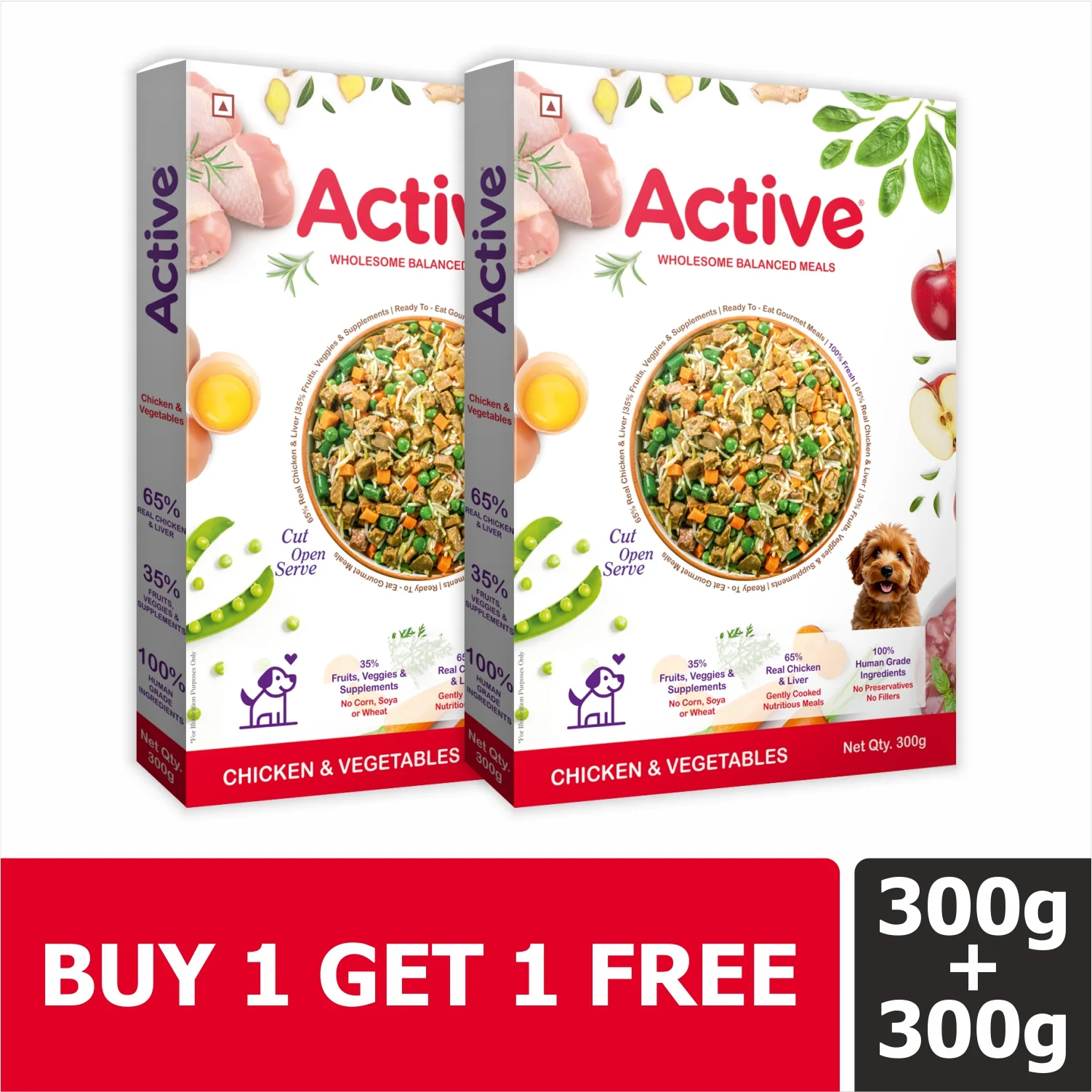 Active Chicken and Vegetable Biryani Fresh Food for Dogs (Buy 1 Get 1) - Image 3