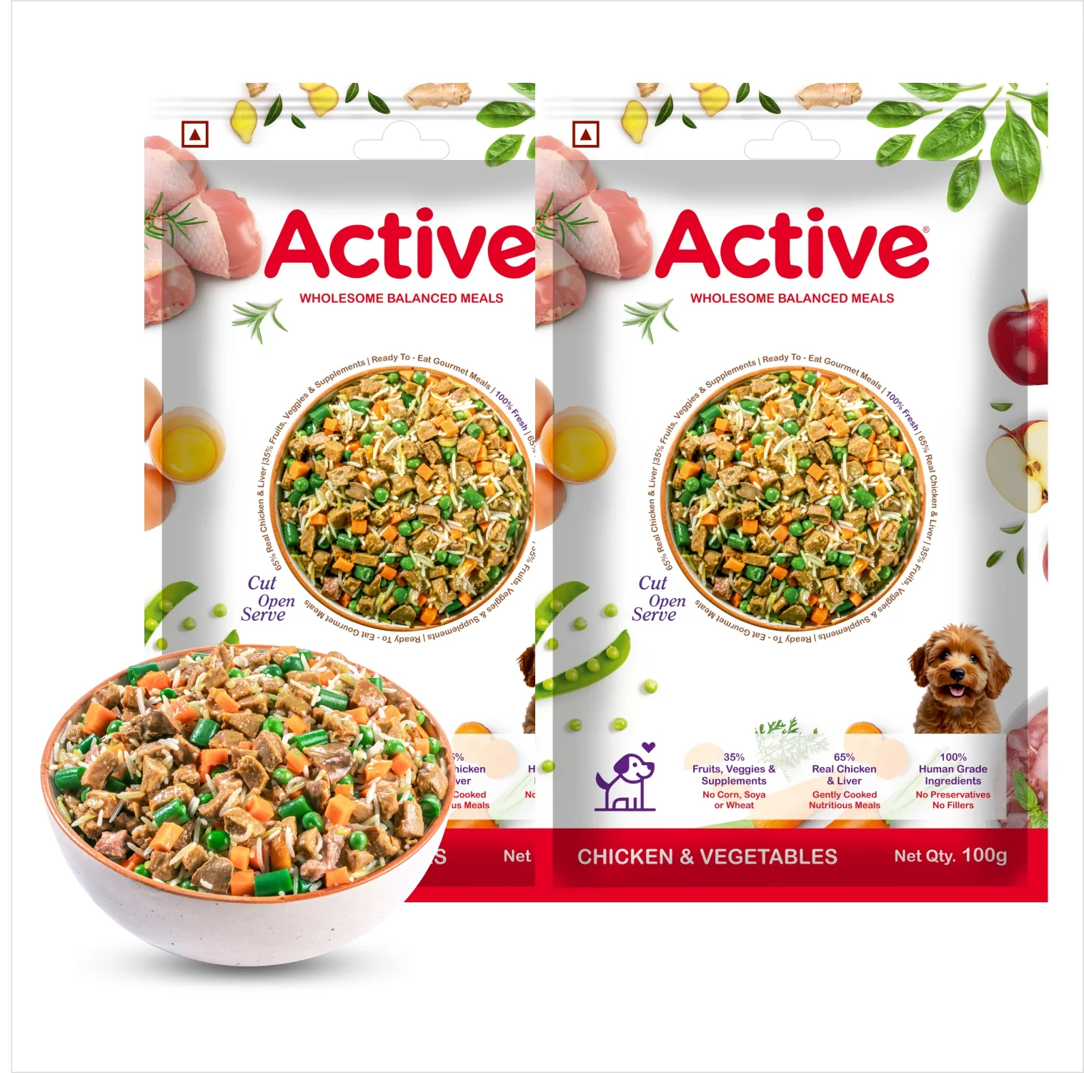 Active Chicken and Vegetable Biryani Fresh Food for Dogs (Buy 1 Get 1) - Image 4