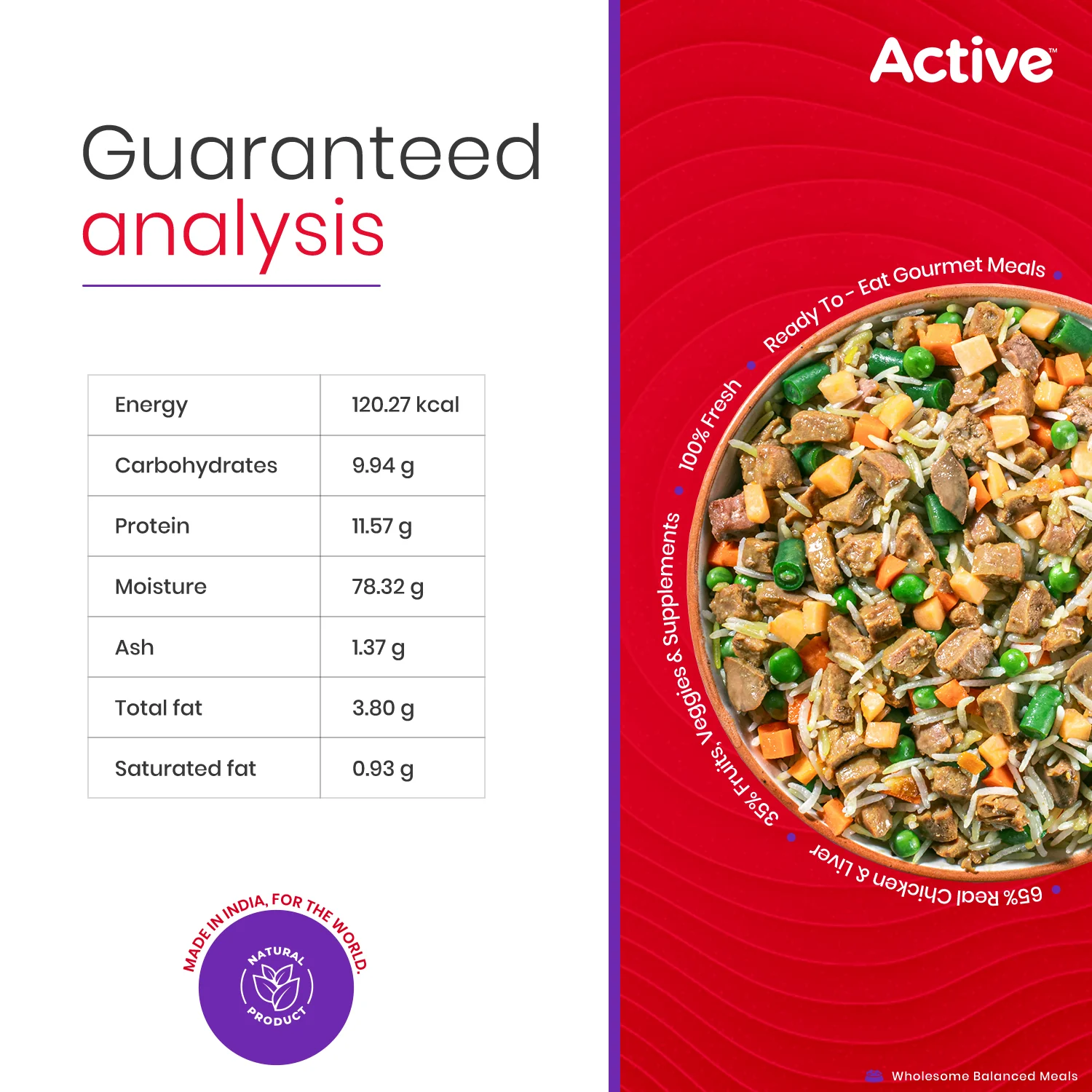 Active Chicken and Vegetable Biryani Fresh Food for Dogs (Buy 1 Get 1) - Image 8
