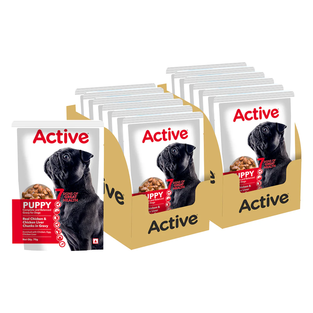 Active Chicken & Chicken Liver Chunks in Gravy Puppy Dog Wet Food (Buy 1 Get 1) - Image 4