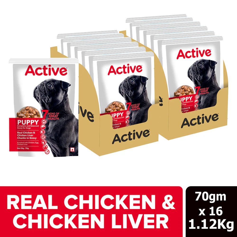 Active Chicken & Chicken Liver Chunks in Gravy Puppy Dog Wet Food (Buy 1 Get 1) - Image 6