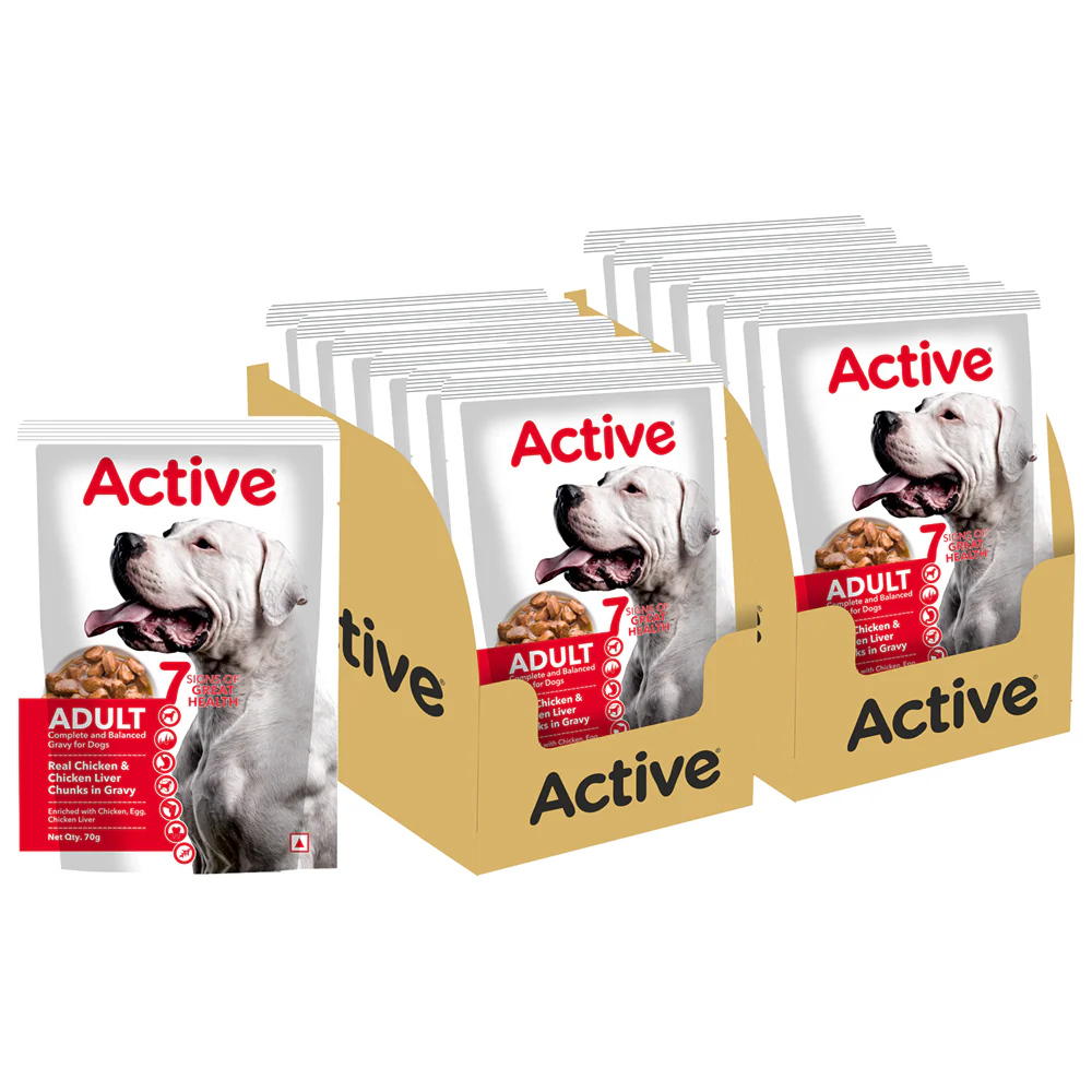 Active Chicken & Chicken Liver Chunks in Gravy Adult Dog Wet Food (Buy 1 Get 1) - Image 2