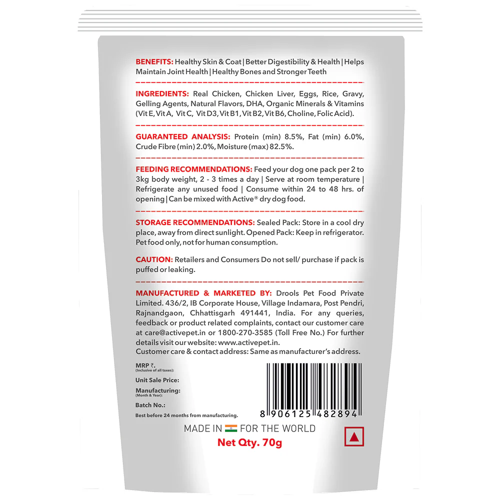 Active Chicken & Chicken Liver Chunks in Gravy Adult Dog Wet Food (Buy 1 Get 1) - Image 5
