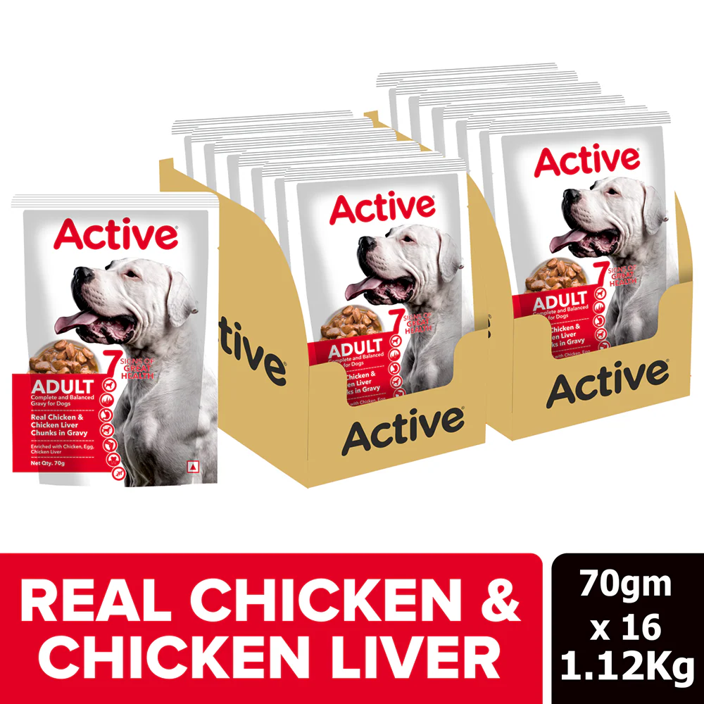 Active Chicken & Chicken Liver Chunks in Gravy Adult Dog Wet Food (Buy 1 Get 1) - Image 6