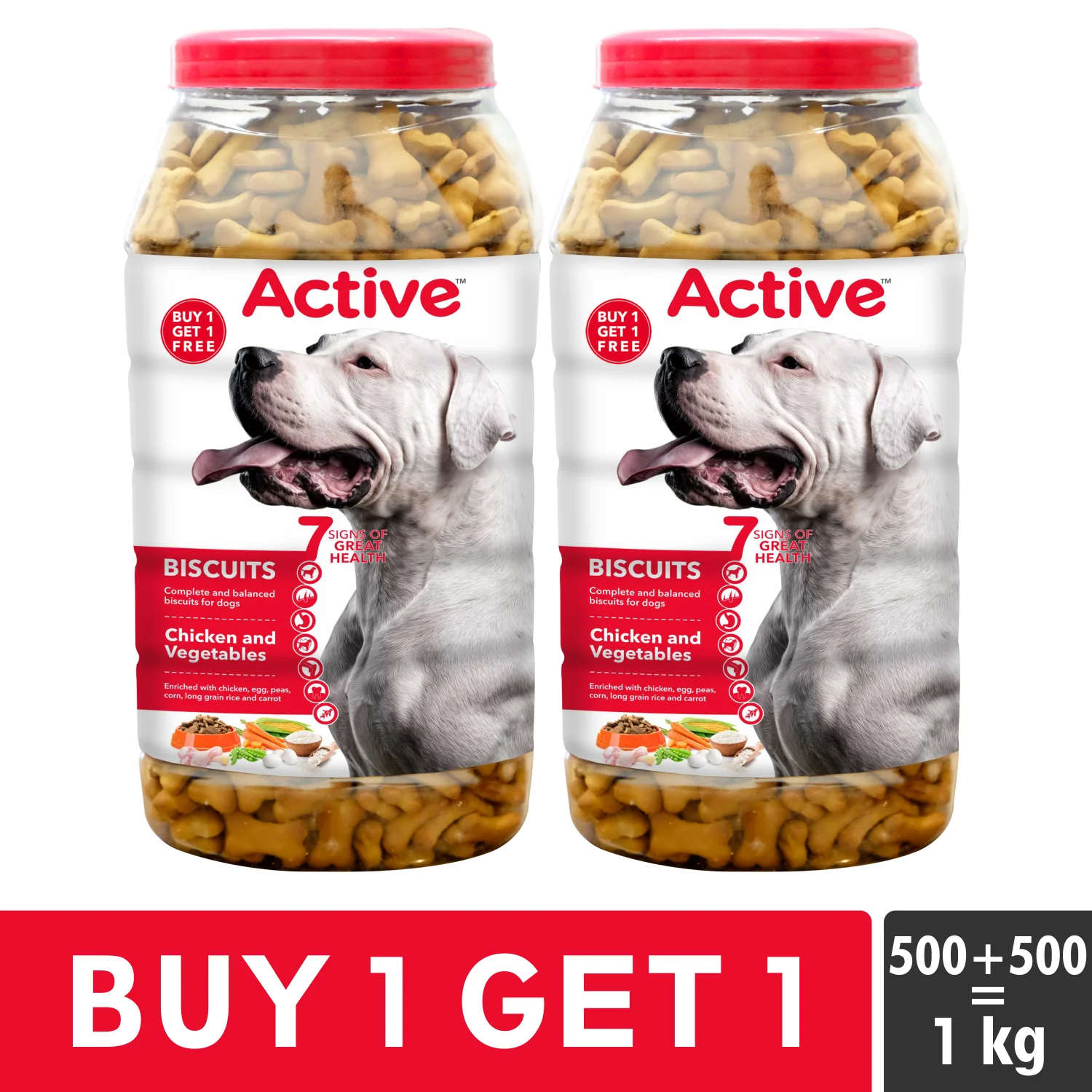 Active Chicken Flavour Biscuit Dog Treats (Buy 1 Get 1)