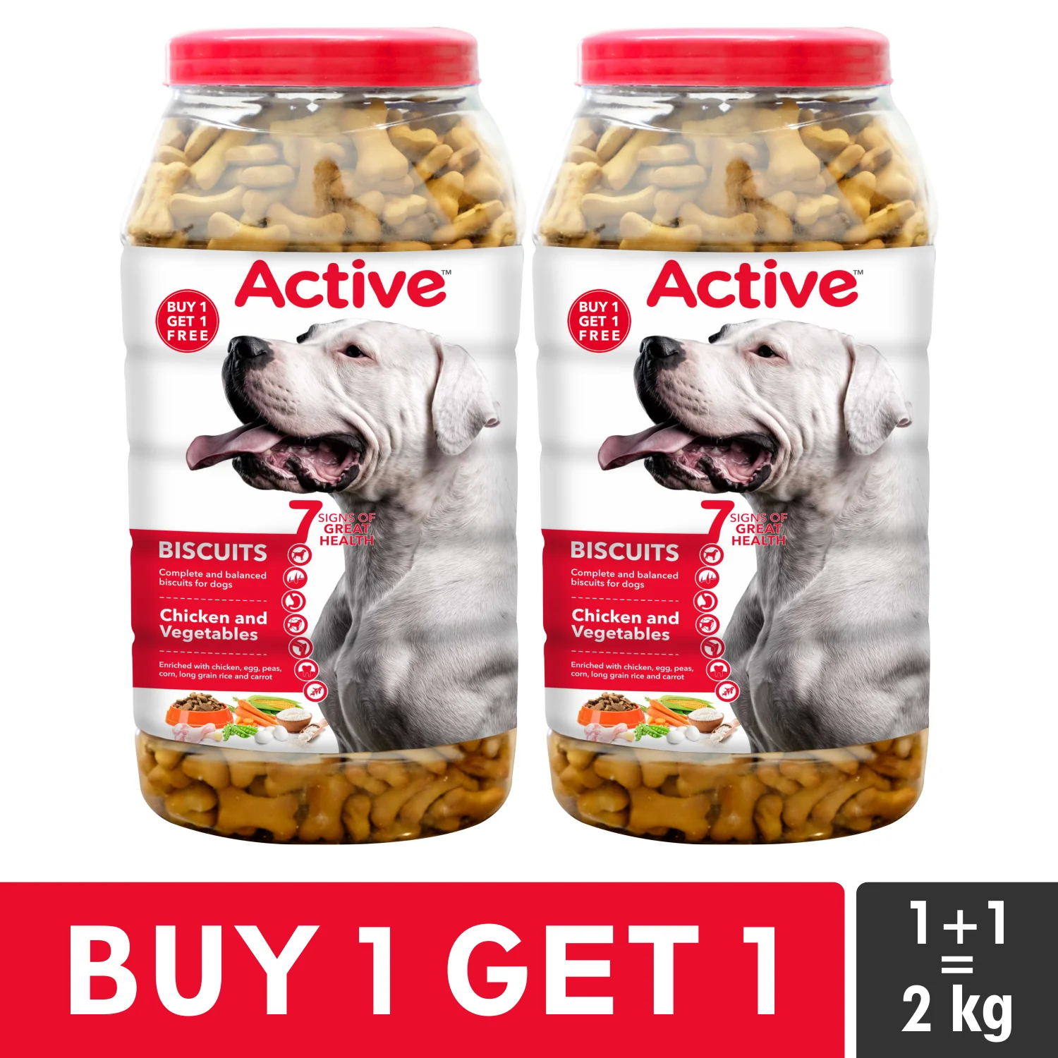 Active Chicken Flavour Biscuit Dog Treats (Buy 1 Get 1) - Image 3
