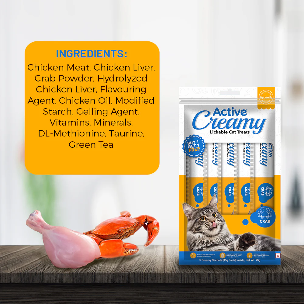 Active Lickable Crab Creamy Cat Treats (Buy 1 Get 1) - Image 4