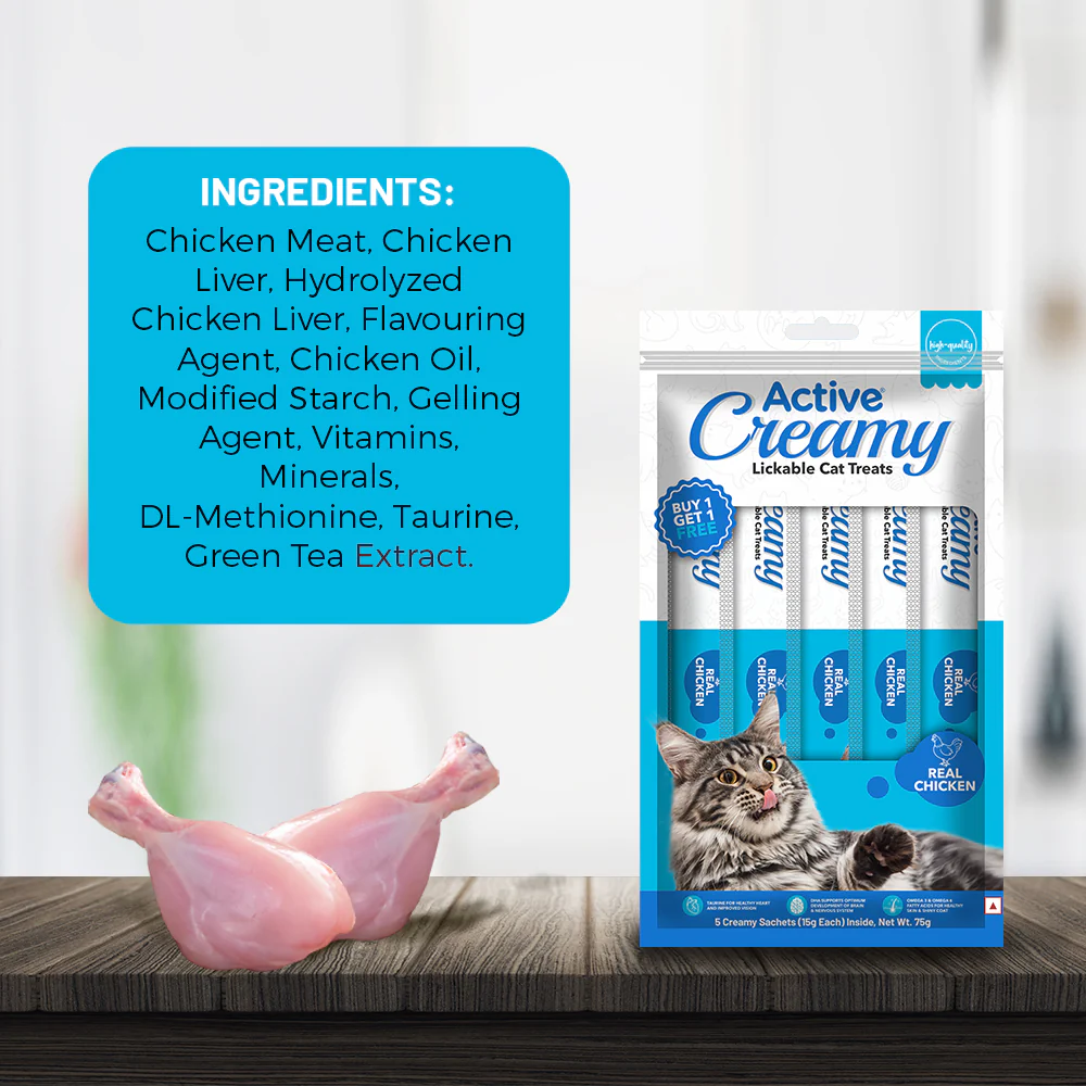 Active Lickable Real Chicken Creamy Cat Treats (Buy 1 Get 1) - Image 3