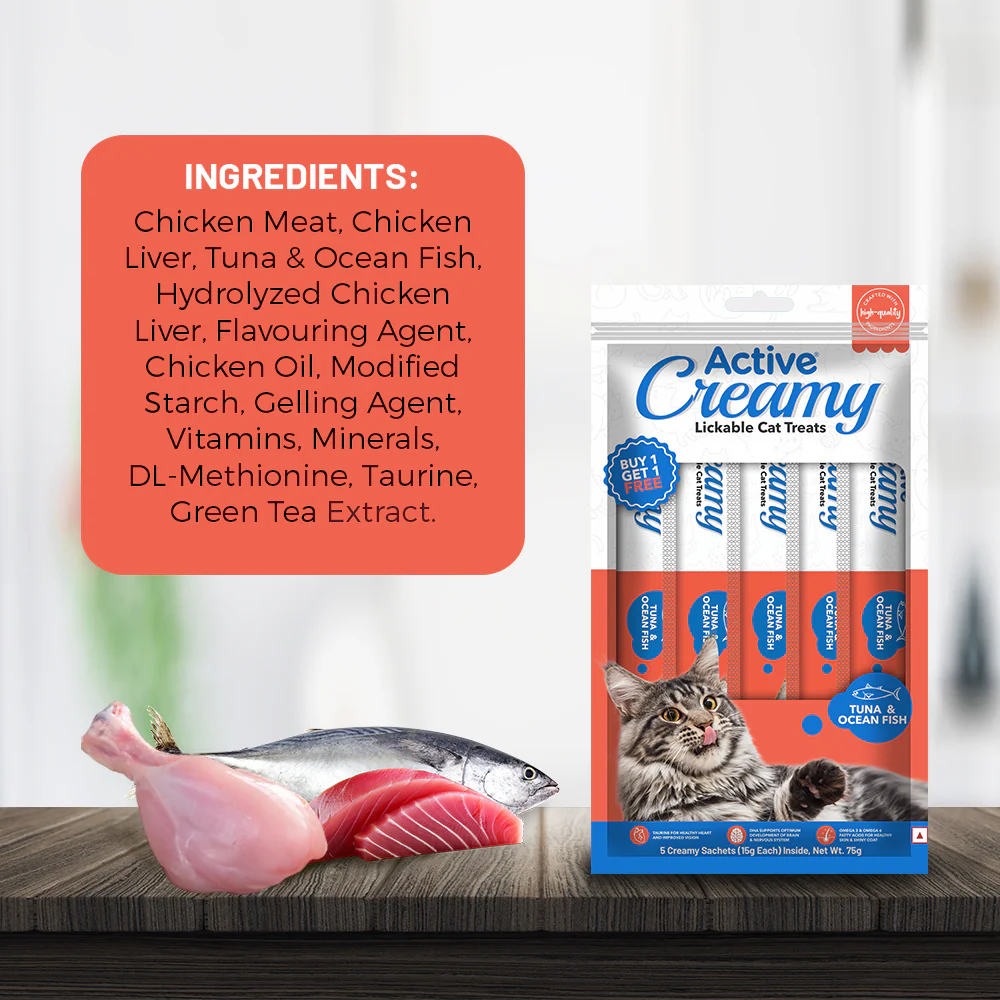 Active Lickable Tuna & Ocean Fish Creamy Cat Treats (Buy 1 Get 1) - Image 3