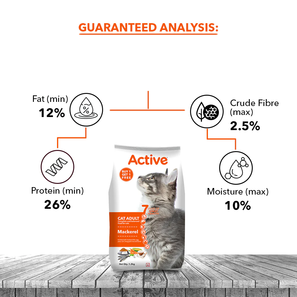 Active Mackerel Adult Cat Dry Food (Buy 1 Get 1) - Image 4