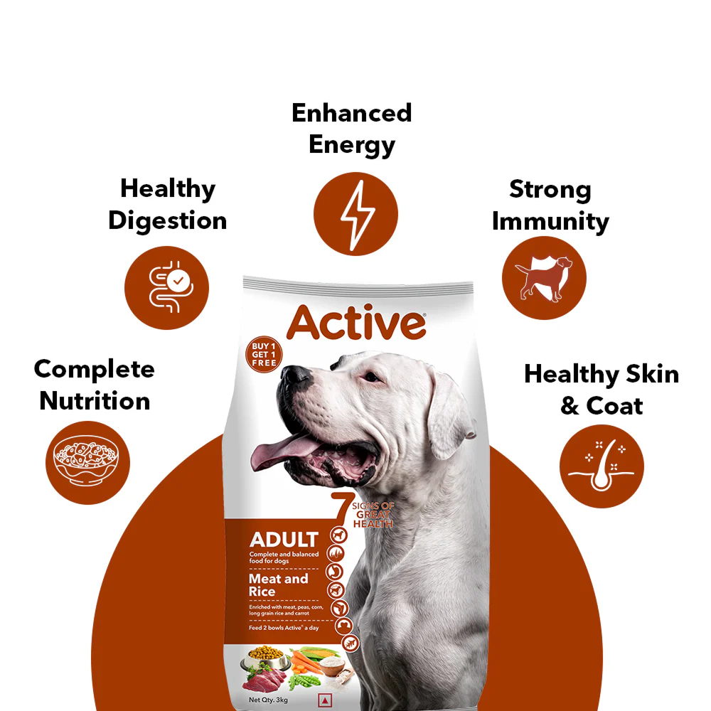 Active Meat and Rice Adult Dog Dry Food (Buy 1 Get 1) - Image 4
