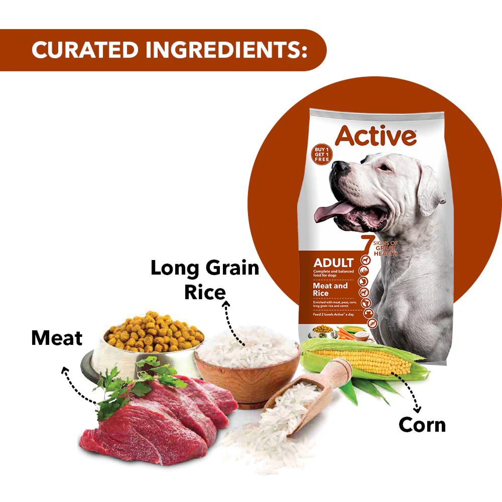Active Meat and Rice Adult Dog Dry Food (Buy 1 Get 1) - Image 5