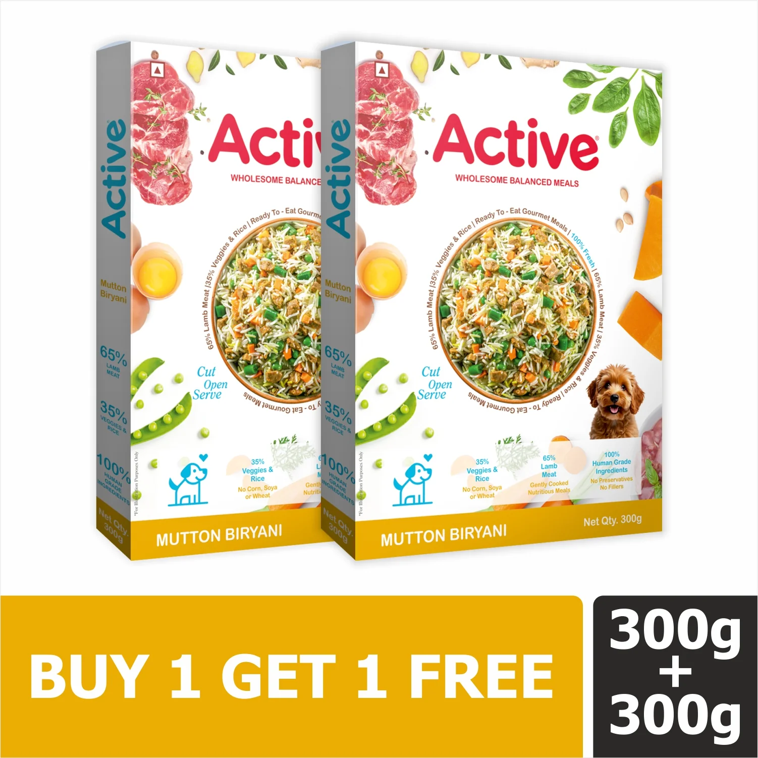 Active Mutton Biryani Fresh Food for Dogs (Buy 1 Get 1) - Image 2