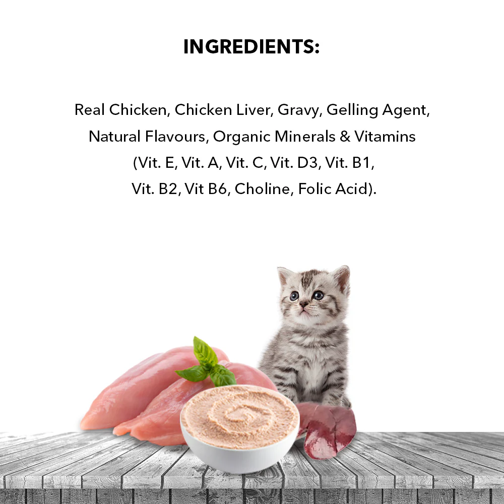 Active Real Chicken & Chicken Liver in Gravy Kitten Cat Wet Food (Buy 1 Get 1) - Image 4
