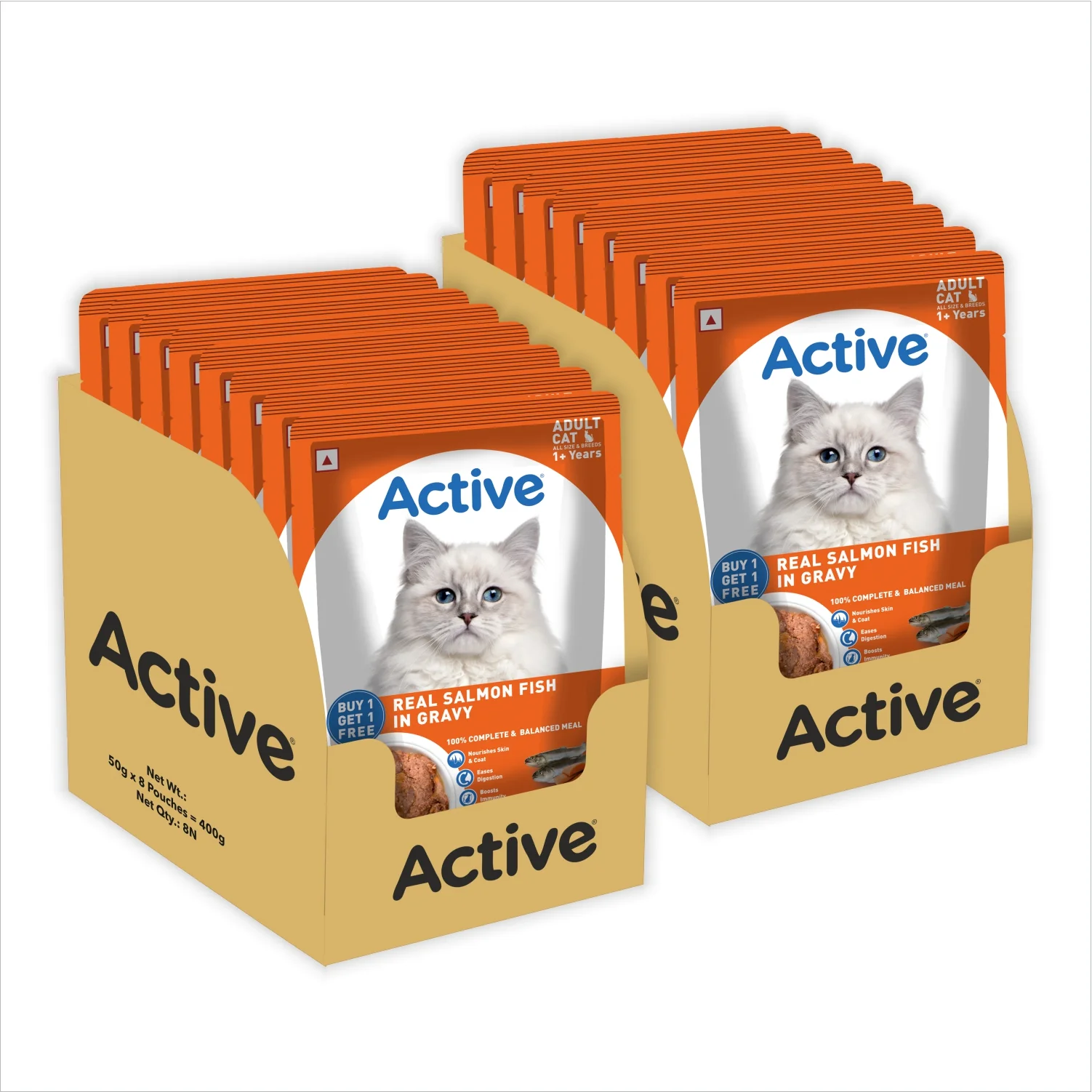 Active Real Salmon Fish in Gravy Adult Cat Wet Food (Buy 1 Get 1) - Image 3