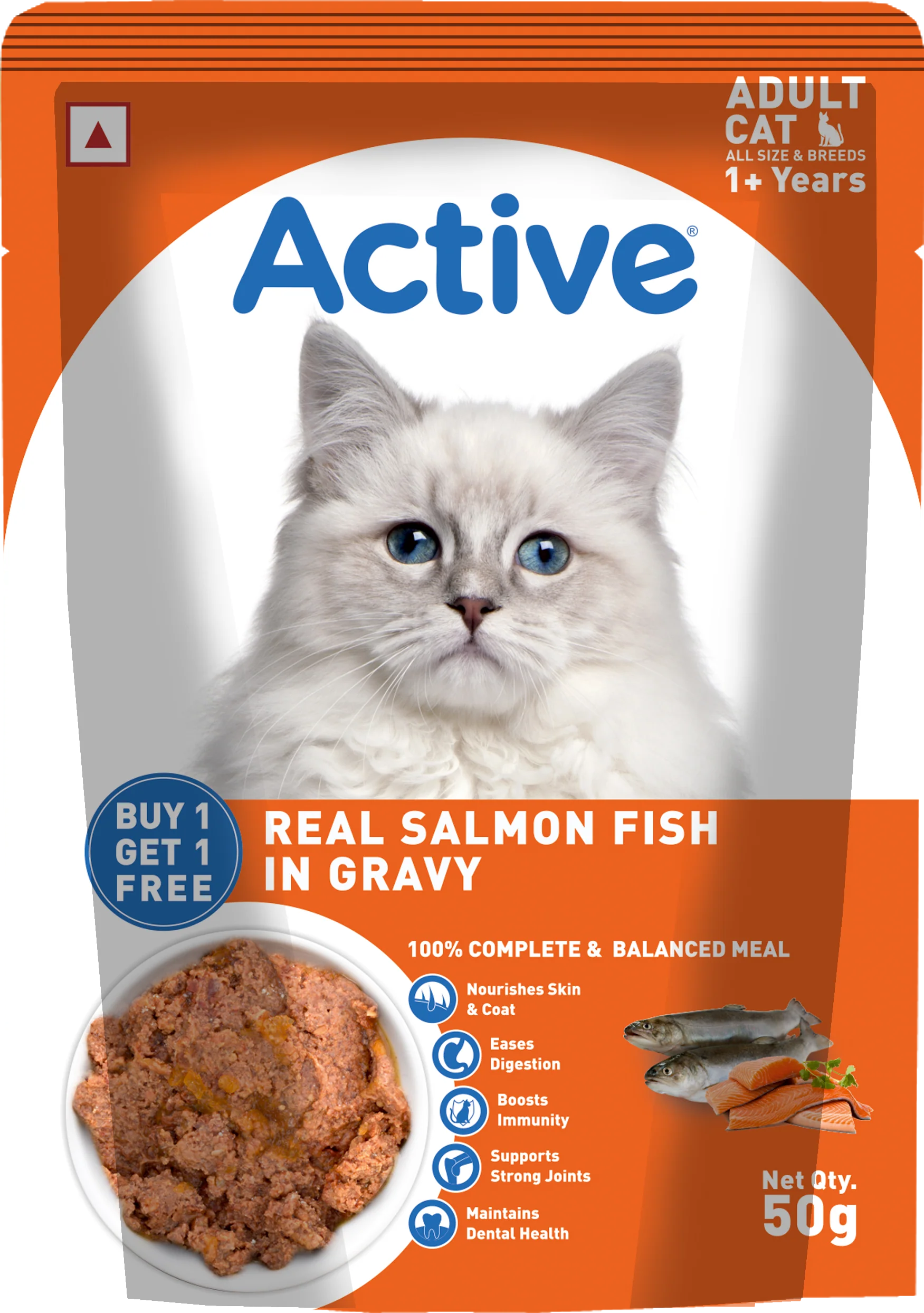 Active Real Salmon Fish in Gravy Adult Cat Wet Food (Buy 1 Get 1) - Image 5