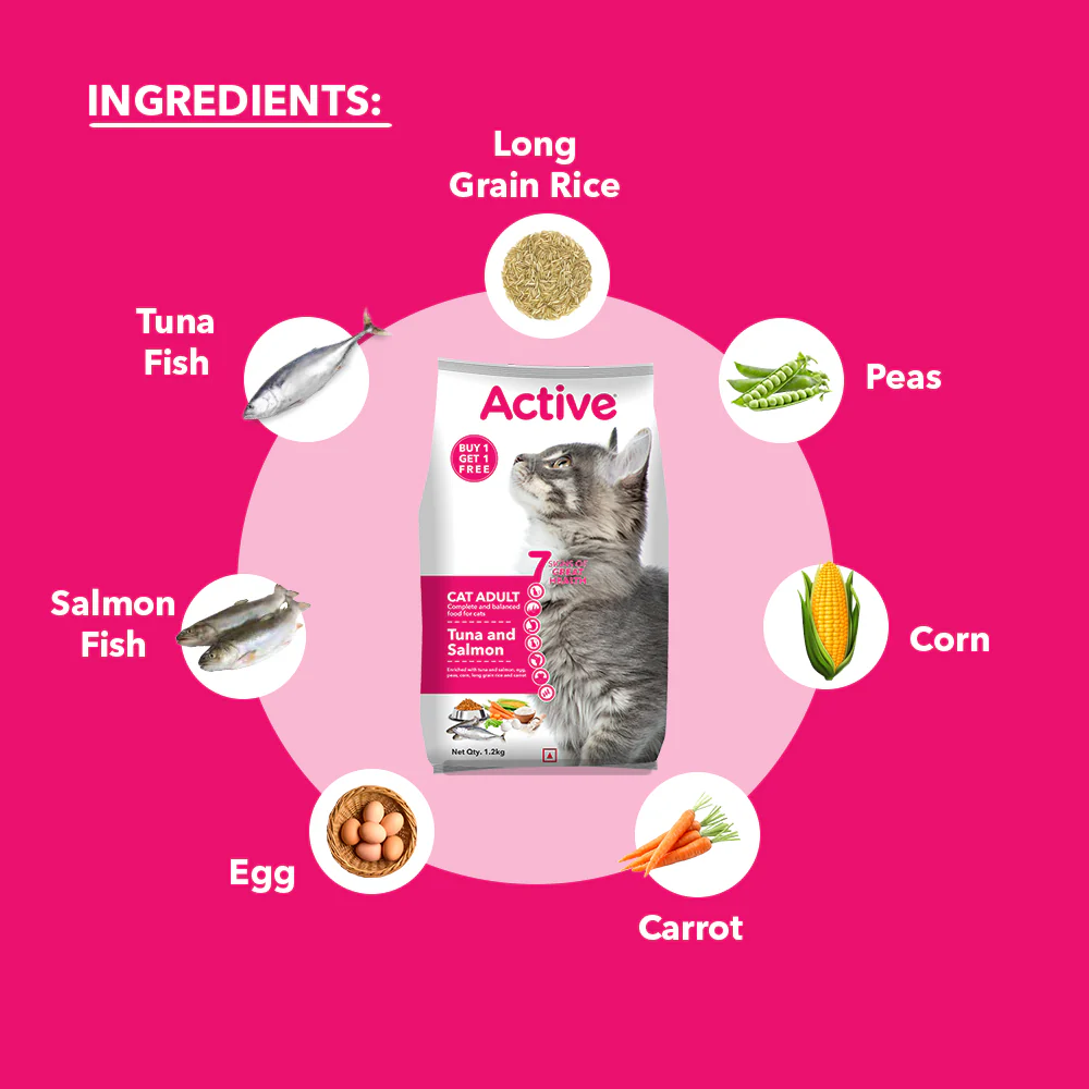 Active Tuna and Salmon Adult Cat Dry Food (Buy 1 Get 1) - Image 5