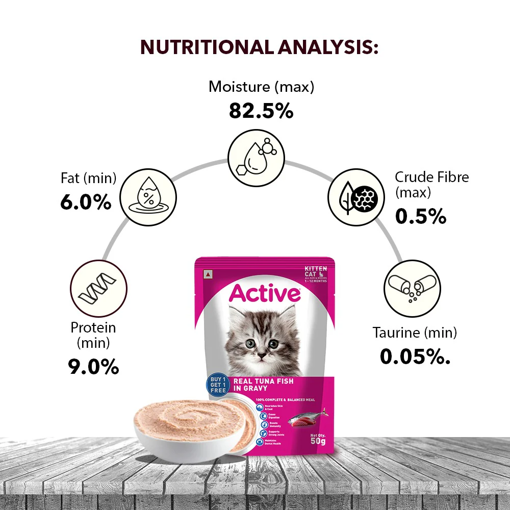 Active Real Tuna Fish in Gravy Kitten Cat Wet Food (Buy 1 Get 1) - Image 4