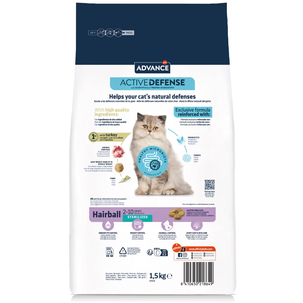Affinity Advance Active Defense Adult Cat Dry Food Sterilized Hairball - Image 4