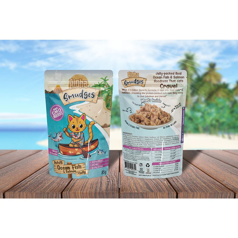Aloha Smudges Ocean Fish and Salmon in Jelly Adult Cat Wet Food - Image 2