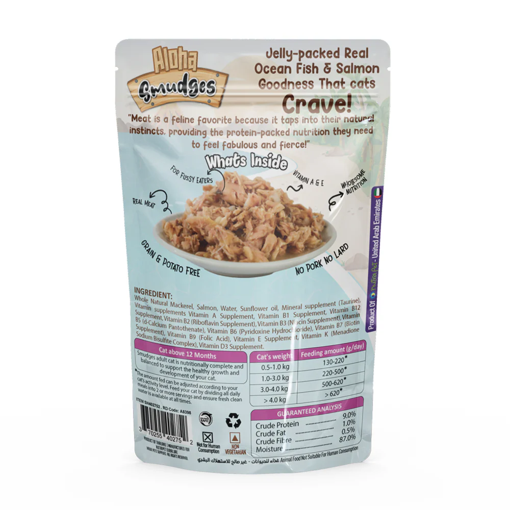 Aloha Smudges Ocean Fish and Salmon in Jelly Adult Cat Wet Food - Image 3