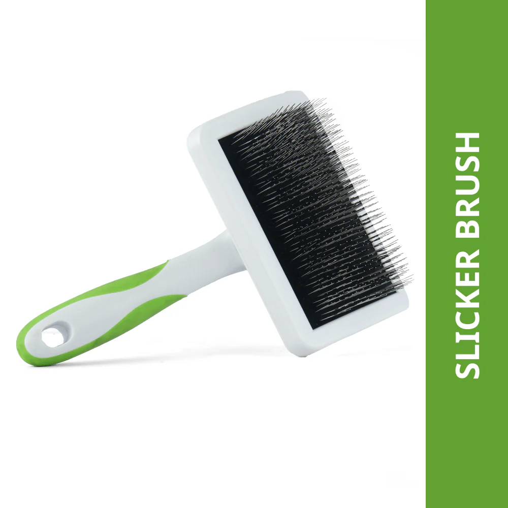 Andis Firm Slicker Brush Grooming Tool for Dogs (White/Green) - Image 2